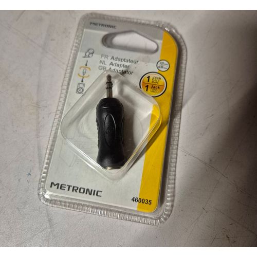 Adaptateur jack stéréo 3,5 mm mâle/6,35 mm fem. Réducteur Jack metronic