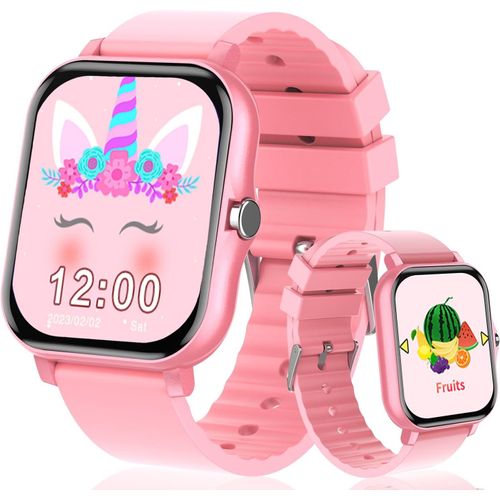 KAL-Montre Connectée Enfant Filles Garçons Avec 1,57 Pouces Bricolage Visage Apprendre Cartes Musique Histoires De Chevet, Montre Enfant Anniversaire Cadeaux Jouets Pour Enfants 4 5 6 7 8+