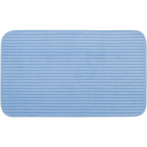 KAL-Tapis De Bain Doux Antidérapant, 100% Polyester, 50 X 70 Cm - Bleu Ciel