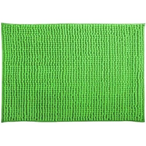 Kal-Tapis De Bain Tapis De Douche \U201echenille\U201c Poils Longs Microfibres Moelleux Anti-Dérapant 60x90 Cm Vert Pastel
