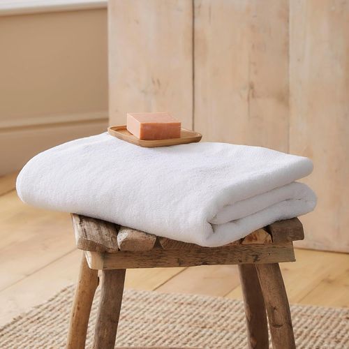 Kal-Serviette De Bain Blanche (90 X 150 Cm) - Douce Et Absorbante - Serviette Premium 600gsm - Coton Durable - Serviettes De Salle De Bain En Blanc - Drap De Bain