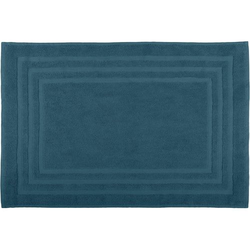 KAL-Tapis De Bain - Taille 45X70 Cm - 100% Coton Bio - Couleur Petrole - Modèle Lagune - Linge Pour La Maison - Doux Et Confortable - Idéal Pour La Salle De Bain