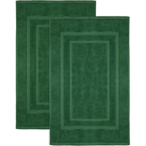 Kal-Lot De 2 Tapis De Bain En 100% Coton, 50 X 80 Cm, Vert Foncé