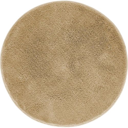 KAL-Florida - Tapis De Bain Antidérapant - Doux Et Moelleux - Antidérapant - Lavable - 60 Cm - Rond - Taupe