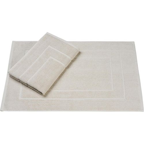 Kal-Lot De 2 Tapis De Bain - 50 X 70 Cm - 100% Coton - Tapis De Douche - Couleur : Beige