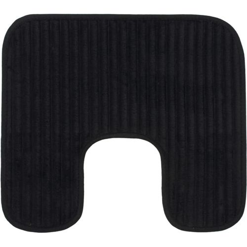 KAL-Tapis De Toilette Antidérapant Souple En Forme De U, 100% Polyester, 50 X 45 Cm - Noir