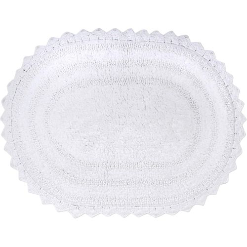 KAL-Crochet Collection Tapis De Bain Réversible, Petit Ovale, 43,2 X 61 Cm, Blanc