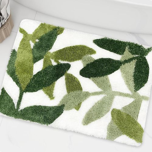 KAL-Petit Tapis De Salle De Bain En Microfibre Absorbant L'Eau Avec Revers Antidérapant Pour Lavabo, Douche, Sol, Chambre À Coucher (40,6 X 61 Cm)