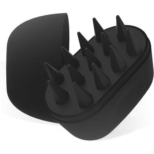 Kal-Brosse À Shampoing Pour Cuir Chevelu -Avec Poils En Silicone Doux -Pour La Croissance Des Cheveux Et L'élimination Des Pellicules -Brosse À Cheveux Pour Exfolier Le Cuir Chevelu -Noir