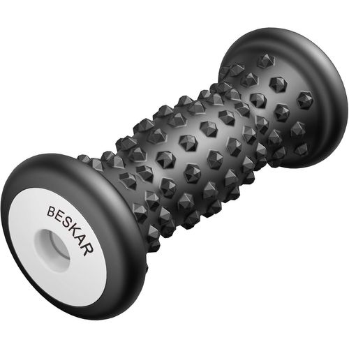 Kal-Rouleau Massage Pied Pour La Voûte Plantaire -Acupression Réflexologie Masseur Pieds Dur En Silicone Pour La Fasciite Plantaire Récupération Et Muscles Tendus Noeuds (Noir De Carbone)