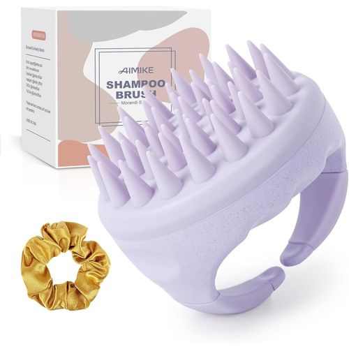 Kal-Brosse Massage Cuir Chevelu [Humide&sec], Brosse Shampoing Cheveux Et Masseur Tete,Scalp Massager Pour Nettoyage Et Exfoliation,Brosse Cuir Chevelu Pour Pousse Cheveux, Lavande