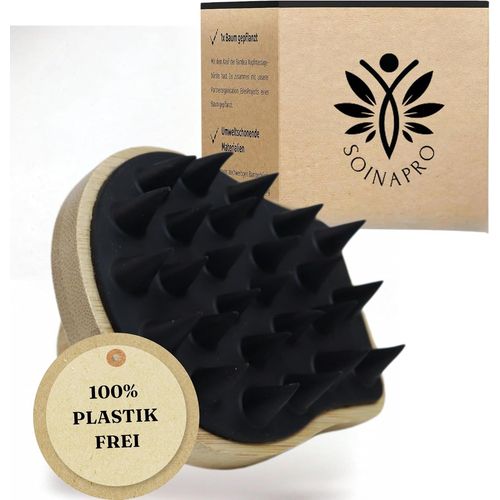 Kal-Brosse De Massage Du Cuir Chevelu -En Bambou -Avec Effet Anti-Pelliculaire -Brosse À Shampoing Pour La Douche -Brosse De Lavage Des Cheveux Pour Une Croissance Saine Des Cheveux -Massage