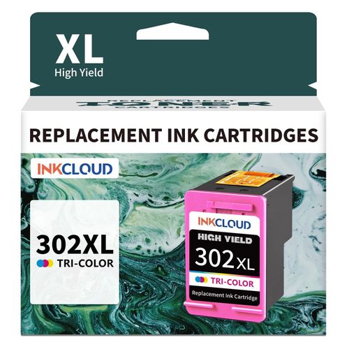 Cartouche d'encre de remplacement 302 XL pour HP OfficeJet 3831, 3833, 3830, DeskJet 3630, 2130, 3632, Envy 4520, 4525, 4527-1 pièce Couleur