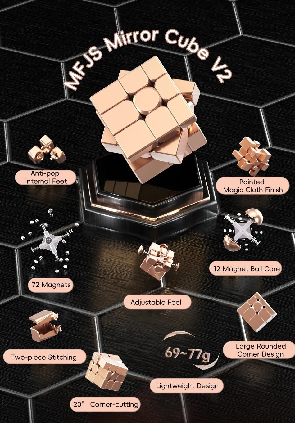 MOYU MFJS Cube miroir 3X3 V2 aimant magntique noyau de boule Puzzle ducatif Cube magique jouets pour enfants cadeau jouet Cubo Magico-No Magnetic Blue image 3 | Rakuten