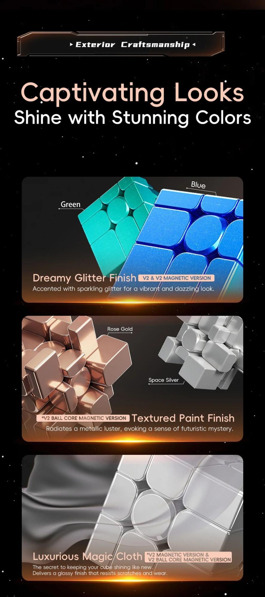 MOYU MFJS Cube miroir 3X3 V2 aimant magntique noyau de boule Puzzle ducatif Cube magique jouets pour enfants cadeau jouet Cubo Magico-No Magnetic Blue image 5 | Rakuten