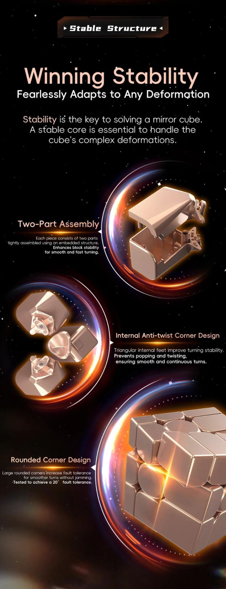 MOYU MFJS Cube miroir 3X3 V2 aimant magntique noyau de boule Puzzle ducatif Cube magique jouets pour enfants cadeau jouet Cubo Magico-Gold Ball Core image 6 | Rakuten
