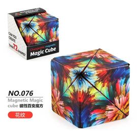 Cube Magique Magnétique Anti-souligné 3D, Variété Géométrique, Interchangeable, Puzzle à Rabat à la Main, Jouet pour Enfant-MC-02