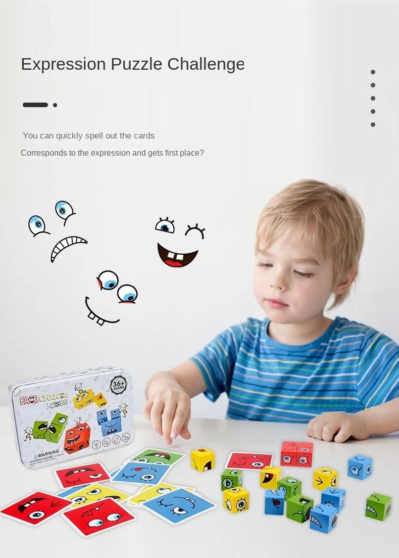 Dcennie s de construction Cube Face Change pour enfants, jeu de socit, puzzle en bois, expression Montessori, jouets en bois, cadeau pour enfants-Only Bell image 3 | Rakuten