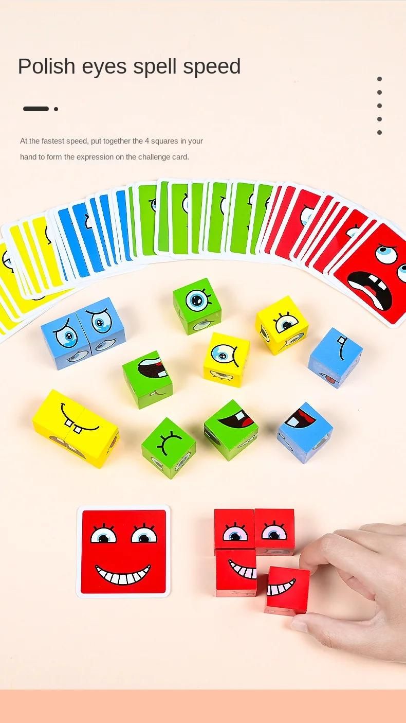 Dcennie s de construction Cube Face Change pour enfants, jeu de socit, puzzle en bois, expression Montessori, jouets en bois, cadeau pour enfants-Only Bell image 4 | Rakuten