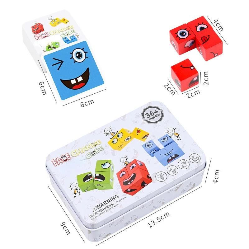 Dcennie s de construction Cube Face Change pour enfants, jeu de socit, puzzle en bois, expression Montessori, jouets en bois, cadeau pour enfants-Only Bell image 5 | Rakuten