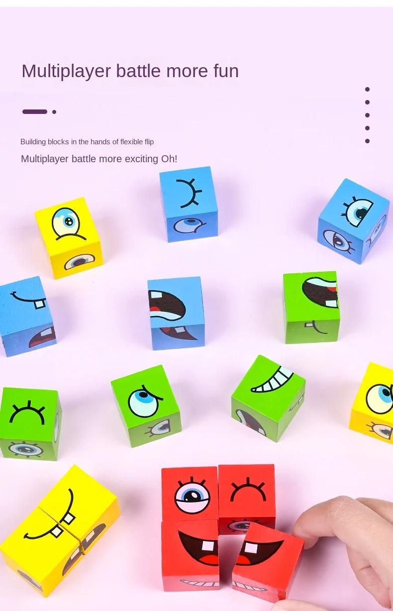 Dcennie s de construction Cube Face Change pour enfants, jeu de socit, puzzle en bois, expression Montessori, jouets en bois, cadeau pour enfants-Only Bell image 10 | Rakuten