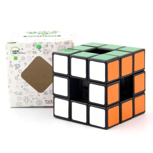 LanLan 3x3x3 Cube creux 3x3 Cube magique Cube magique professionnel Puzzle jouet pour enfants enfants jouet éducatif-Black