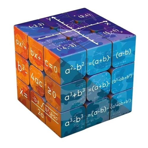 Cube de Puzzle magique 3x3x3, élément de chimie mathématique, cadeaux pour enfants, jouets éducatifs-Gris clair