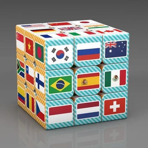3x3x3 Puzzle magique Cube impression drapeau National motif emballage Cubo cadeaux pour enfants éducatif Fidget Cube de vitesse jouets pour enfants-Flag