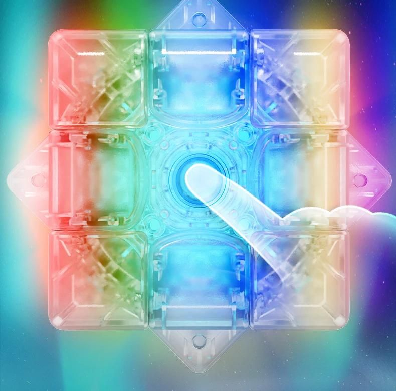 Yuxin Cube lumire 3x3 cube magntique 8 couleurs effet lumineux Cubo Magico Puzzle ducatif pour enfants cadeau jouet 3x3 Cube magique-Light shadow Cube image 14 | Rakuten
