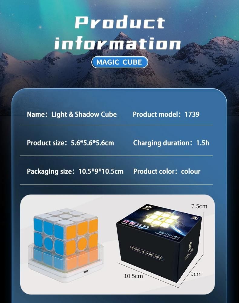 Yuxin Cube lumire 3x3 cube magntique 8 couleurs effet lumineux Cubo Magico Puzzle ducatif pour enfants cadeau jouet 3x3 Cube magique-Light shadow Cube image 15 | Rakuten