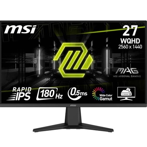 MSI MAG 275QF Écran Gaming 27 pouces WQHD - Dalle Rapid IPS 2560 x 1440, 180 Hz / 0,5 ms (GtG, Min.), Gamme de Couleurs sRGB 101%, AMD FreeSync, HDR Ready - DisplayPort 1.4, HDMI 2.0b (WQHD 144Hz)