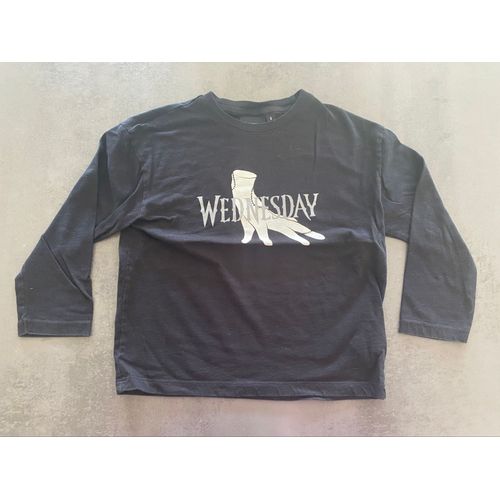 T-Shirt Noir Longues Manches Mercredi Kiabi 8 Ans