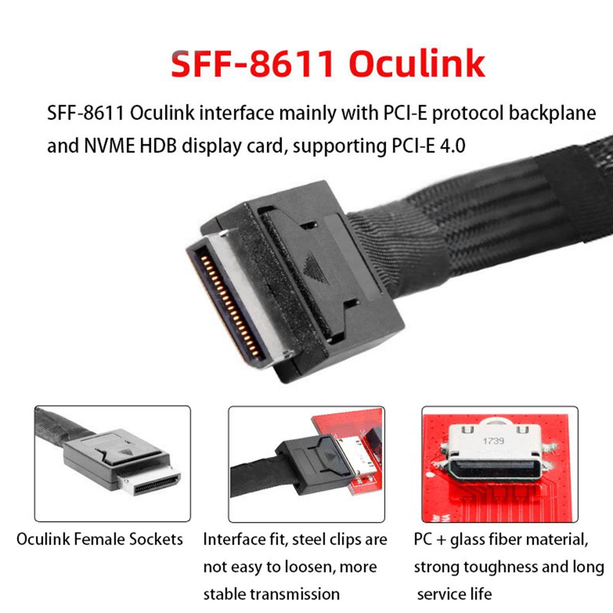 Carte MRe SFF-8611 8612 NVMe M.2 SSD Vers PCIe 4.0 X16 Adap... - 5