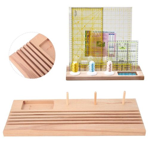 Support De Rangement Pour Regle En Bois, Outil De Couture Diy, Avec Support Pour Bobines