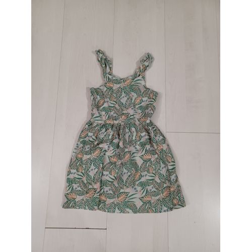 Robe Verte,Motif Feuille,Taille 6 Ans