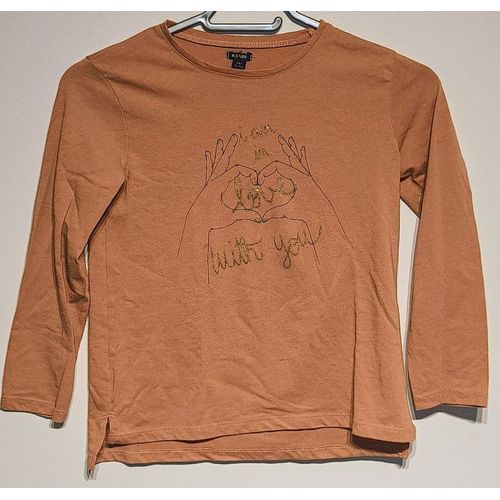 T-Shirt Manches Longues Marron Kiabi - T 8 Ans