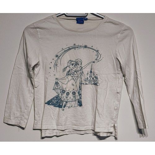 T-Shirt Manches Longues Blanc Reine Des Neiges Disney - T 8 Ans