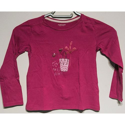 T-Shirt Manches Longues Rose Vert Baudet - T 6 Ans