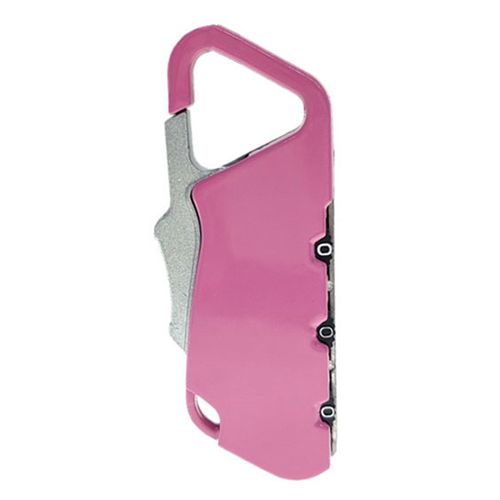 Cadenas a combinaison en alliage de zinc avec cable a ressort etanche pour casque de vehicule electrique, rose rouge