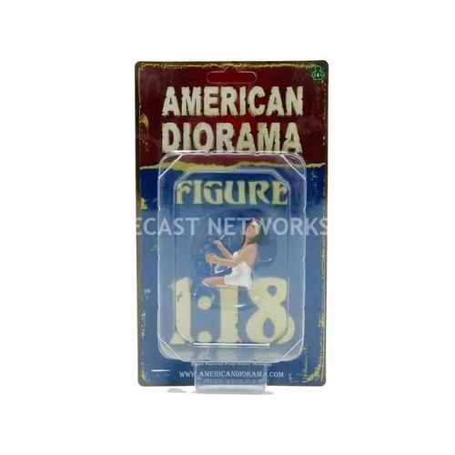 Voiture Miniature de Collection - AMERICAN DIORAMA 1/18 - Femme conductrice - Blanc