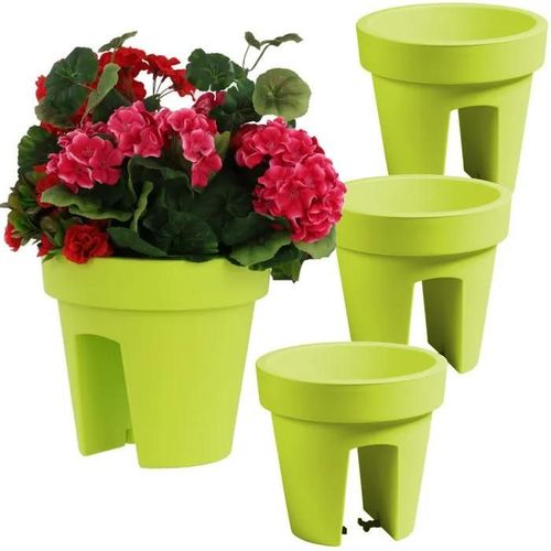 Lot De 3 Pièces Jardinières Rampes À Chaux Rampes Ø24,5 Cm Mates