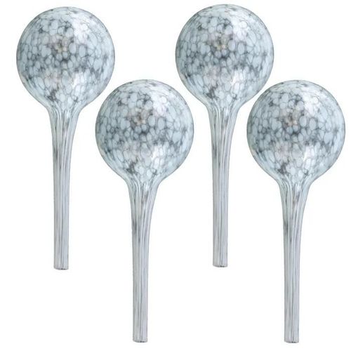 Set de 4x sphère d'irrigation en verre pour plantes d'intérieur blanc 200 ml