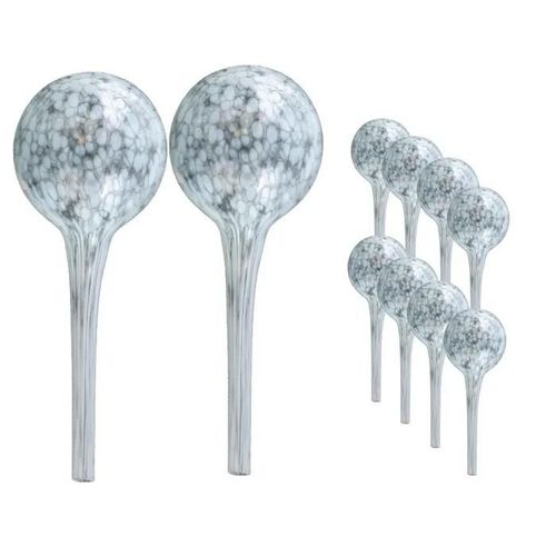 Lot de 10x sphère d'irrigation en verre pour plantes d'intérieur blanc 200 ml