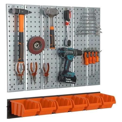 L'étagère murale 78x72 cm Système de stockage en métal supports Boîtes Orange