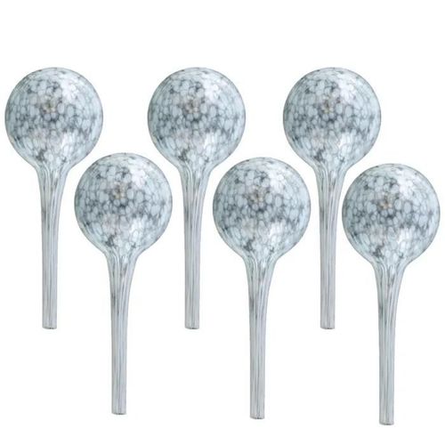 Set de 6x sphère d'irrigation en verre pour plantes d'intérieur blanc 200 ml