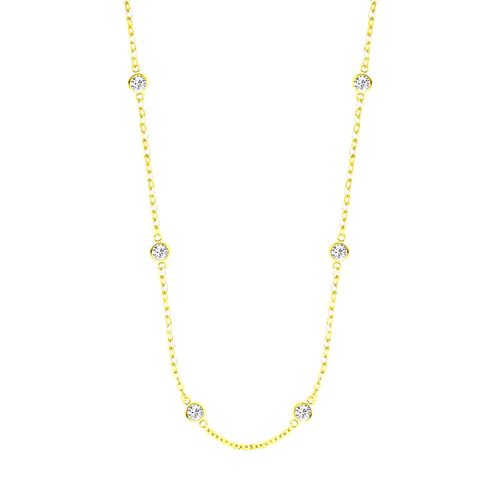 Collier Lotus Silver Argent Doré Oxydes