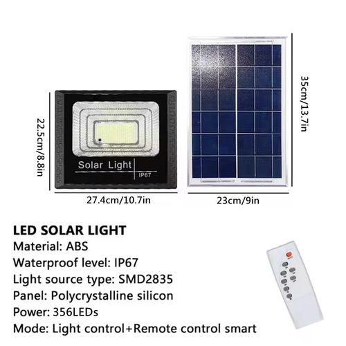 Projecteur Solaire Led Étanche Extérieur,Budgétaire,Rue,Jardin,Lumière,Décoration,Applique Murale,Réflecteur- 356leds-Top Selling
