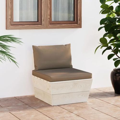 Prolenta Premium - Canapé Central Palette De Jardin Avec Coussins Épicéa Imprégné