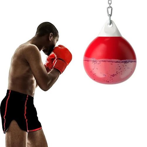 Costway Sac De Frappe À Eau - Crochet Chaîne Métallique Réglable Boucles D¿Assurance Et Injection D¿Eau Pour Boxe Suspendue Rouge