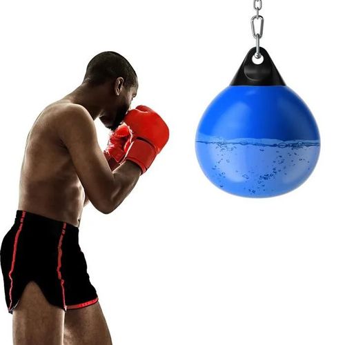 Costway Sac De Frappe À Eau - Crochet Chaîne Métallique Réglable Boucles D¿Assurance Et Injection D¿Eau Pour Boxe Suspendue Bleu